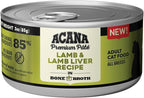 ACANA Premium Pate Wet Cat Food in Bone Broth Lamb + Lamb Liver Recipe 3oz Cans (24 count)