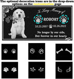 Dog Headstone, Memorial Stone,Black Granite Memorial Garden Stone Engraved with Photo,Pet Headstones Personalized Pet Memorial Stones for Dog,Cat Tombstone (Dog Memorial Stone)