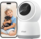 ieGeek 2K Indoor Home Security Cameras，360° Pet Camera with Auto Tracking, Motion & Sound Detection，3MP Night Vision, 2.4G/5G WiFi Dog Camera with Phone App, Cloud & Memory Storage, Works with Alexa