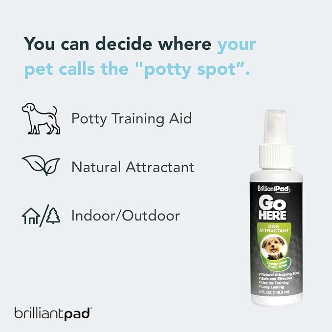 BrilliantPad Puppy Training Spray Kit | No Chew Deterrent, Pet Stain Remover & Odor Eliminator, Natural Attractant & Repellent | Stop Biting, Enzyme Cleaner for Dog & Cat Pee | 3 Bottles, 4oz Each