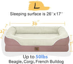 Orthopedic Foam Large Dog Bed XLarge Dog Beds with Removable Washable Cover Pet Bed with Bolster Waterproof Cover Extra Large Dogs Beds Big Size Pet