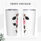 Dujiea 20oz Tumbler With Lid And Straw, Cute Cartoon Milk Cow Vacuum Insulated Iced Coffee Mug Reusable Travel Cup Stainless Steel Water Bottle