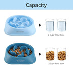 MateeyLife Slow Feeder Dog Bowls 2PCS, Anti-Choking Puzzle Dog Food Bowls, Anti-Slip Interactive Feeding Slow Down Eating, Bloat Stop Maze Dishes for All Breeds Pets