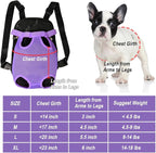 FEimaX Dog Carrier Backpack Pet Legs Out Front Cat Travel Bag, Adjustable Puppy Backpacks Carriers Hands-Free for Small Medium Dogs Cats Hiking Traveling Camping Daily Walking (Medium, Purple)