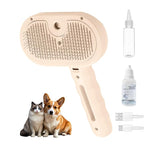 3-in-1 Pet Steam Brush, Grooming Comb with Water Tank for Cats and Dogs, Long and Short Hair (Pink)