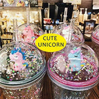 Unicorn Cup with Straw Travel Tumbler Party Cup Reusable Plastic Drinking Water Bottle Women Ice Coffee (purple unicorn, 6.5 * 20cm)