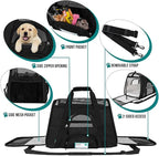 PetAmi Airline Approved Pet Carrier for Cat, Soft Sided Dog Carrier for Small Dogs, Cat Travel Supplies Accessories for Indoor Cats, Ventilated Pet Carrying Bag Medium Large Kitten Puppy, Small Black