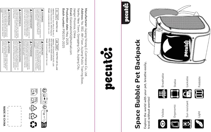 Pecute Cat Backpack Carrier, Large Space Cat Bubble Backpack, Breathable Cat Carrier, Shaded Dog Backpack Carrier, Ergonomic 3D Design for Travel, Hiking, Suitable for Shopping, and Vet, Khaki