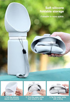 Portable Dog Water Bottle, 19 oz Capacity, Foldable Silicone Design, Leak-Proof Travel Bottle with Drinking Trough