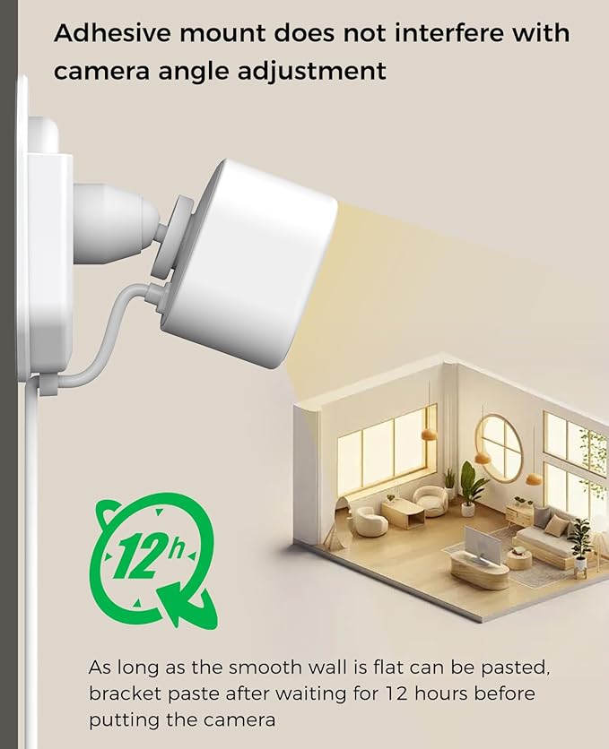 3 Pack Blink Mini No Drill No Screws Wall Mount Bracket for Blink Mini /Mini 2 /Outdoor 4 /Indoor Camera Mount Adhesive Bracket for Blink Camera