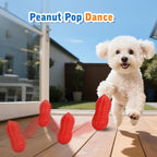 Nobleza Squeaky Dog Toys Interactive, 4 Pack Peanut Chew Ball for Pet Teeth Cleaning Puppy Squeaky Chew Toy, Durable for Medium Large Small Breeds Puppy Teething Chew Toy