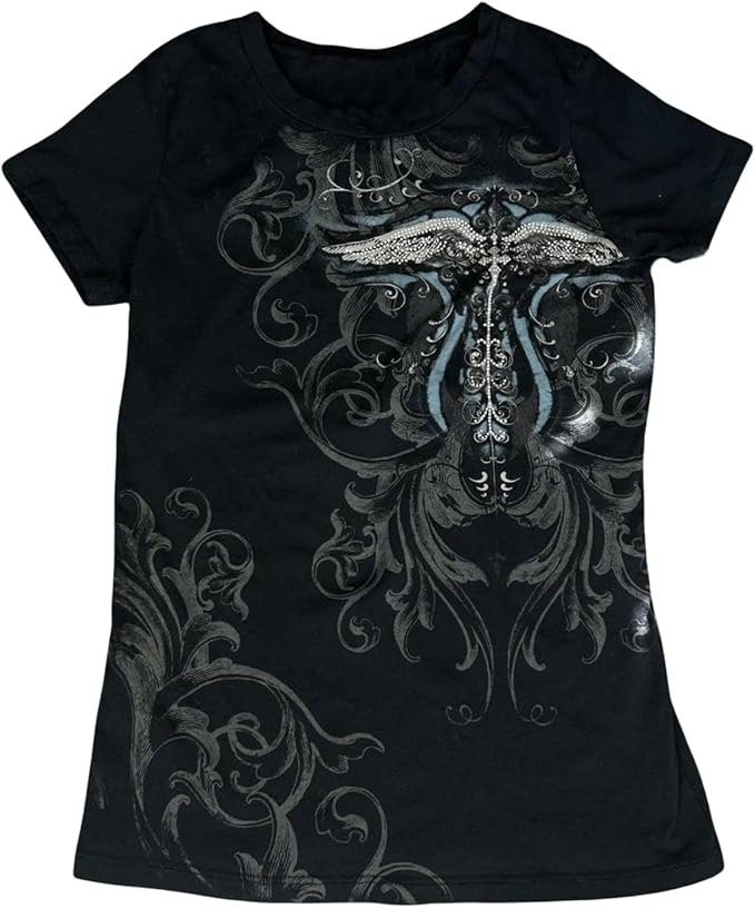 Women Y2K Graphic T-Shirts Summer Short Sleeve Punk Gothic Tee Tops Vintage 90s Aesthetic Emo Clothes Streetwear