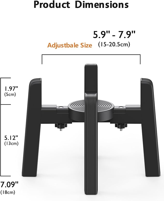 CZPET Dog Bowl Stand with Adjustable Width [Stand Only], Elevated Pet Water & Food Feeder for Medium Dogs, Stable and Anti-Slip Raised Bowl