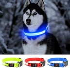 YFbrite Ultra Light Adjustable LED Dog Collar, Light up Dog Collars Rechargeable Glowing in The Dark Collars Visiblity & Safety for Small, Medium, Large Dogs (Blue, Large)