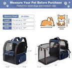 Lekebobor Extra Large Cat Backpack Carrier Expandable Pet Carrier Backpack for Small Dogs Medium Cats Fit Up to 18 Lbs, Dog Backpack Carrier, Foldable Puppy Backpack Carrier for Travel, Hiking,Blue