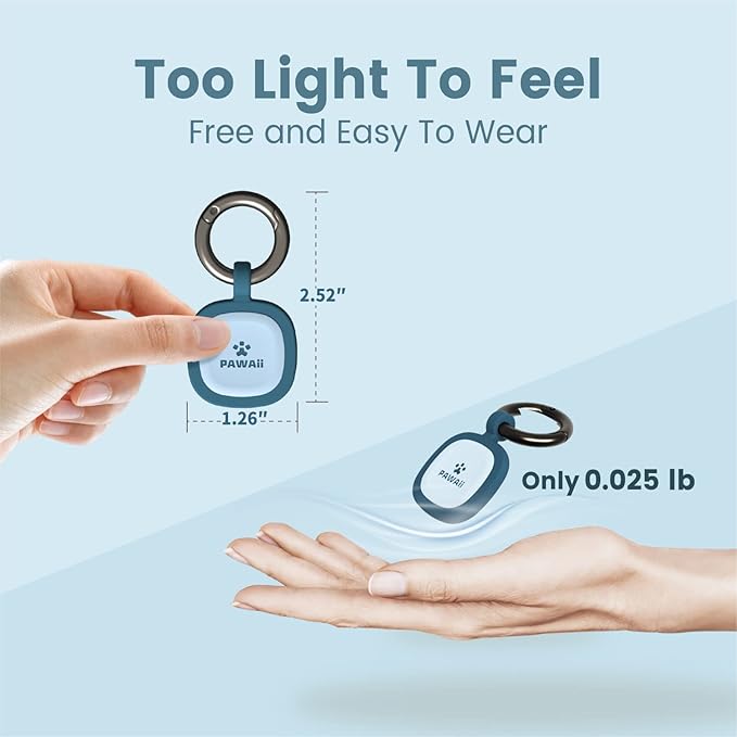 Pawaii Silent Silicone Dog ID Tag, Modifiable Pet Online Profile and Emergency Contacts, Scan QR for Instant Location Alerts, 1 Pack (Deep Sea Blue)