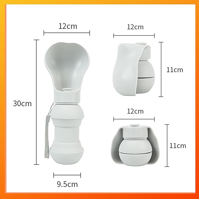 BMN Portable Dog Water Bottle, Collapsible Pet Water Bottle,Large Capacity for Big Dogs， Leak-Proof Travel Dispenser, Foldable Bowl for Hiking Walking Outdoors，19oz