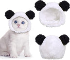 JOICEE Cute Cat Costume - Warm Bear Hat for Small Pets (Black & White)