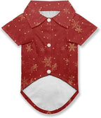 Christmas Reindeer Dog Shirts for Large Dogs Girl Boy Puppy Button Up Tee Breathable Cool Clothes Beach Seaside Puppy Sweatshirt Kitten Soft Pet T-Shirt Fall Outfits for Chihuahua Yorkies