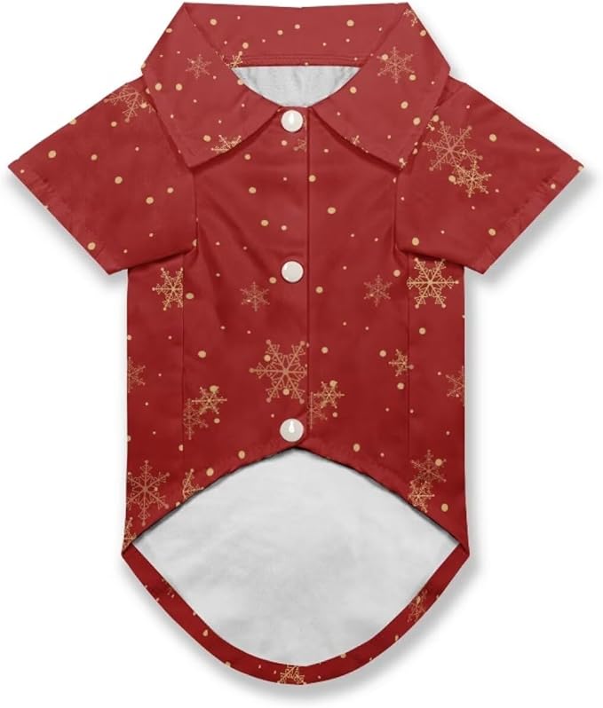 Christmas Reindeer Dog Shirts for Large Dogs Girl Boy Puppy Button Up Tee Breathable Cool Clothes Beach Seaside Puppy Sweatshirt Kitten Soft Pet T-Shirt Fall Outfits for Chihuahua Yorkies