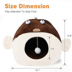 Vanansa Cat Bed for Indoor Cats, Soft Premium Pet Bed, Available in All Seasons,No Deformation, Anti-Slip Bottom, Great Medium Cat Houses for Indoor Cats, Roomy Cat Tent for Indoor Cats(L, 18" x 15")