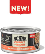ACANA Chunks in Broth Wet Cat Food Salmon & Chicken Recipe 3oz Cans (12 Count)