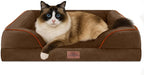 Comfort Expression Small Dog Beds Waterproof Cat Beds Orthopedic Foam Sofa Beds for Small Dogs Comfy Pet Bed with Washable Removable Cover & Non-Slip Bottom(XX-Small,Chocolate Brown)