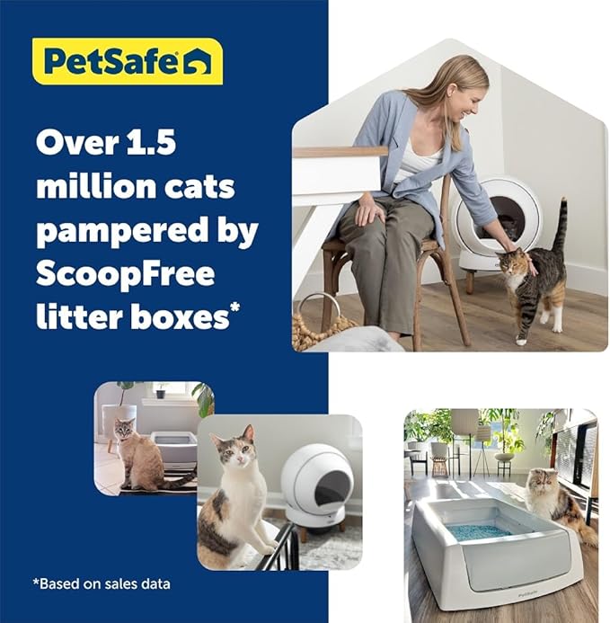 PetSafe ScoopFree SmartSpin Self-Cleaning Litter Box Bundle - Smart Cat Litter Box - Automatic Waste Collection - Odor Control - Complete Litter Kit - Multi-Cat Households