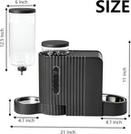 Automatic Cat Food Feeder and Water Dispenser,2 in 1 Gravity Cat Feeder and Water Dispenser with Stainless Steel Bowl,2 Pack Large Capacity Self Feeding for Small Medium Pets Puppy Kitten