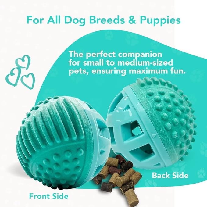 Treat Dispenser Ball Toy, Beef Flavored Interactive Dispensing, Floatable Dog Toys with Treats