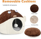 Vanansa Cat Bed for Indoor Cats, Soft Premium Pet Bed, Available in All Seasons,No Deformation, Anti-Slip Bottom, Great Medium Cat Houses for Indoor Cats, Roomy Cat Tent for Indoor Cats(M, 15" x 12")