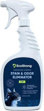 Cat Stain And Odor Remover | Enzyme Urine Odor Neutralizer - Stain Remover for Carpet, Litter Boxes, Bedding, and Laundry [Citrus Scent, 32 oz. Spray]