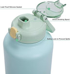 GiNT 37oz Insulated Stainless Steel Dog & Human Water Bottle | Leakproof Travel Dispenser with Detachable 10oz Bowl, 24H Cold/12H Hot, Carrying Case for Walking, Hiking,Camping & Outdoor Travel(Green)