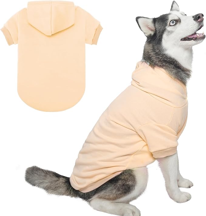 BINGPET Dog Hoodies - Fleece Lined Fall Dog Puppy Sweatshirt Soft Warm Sweater Winter Hooded Clothes for Small Medium Large Dogs & Cats
