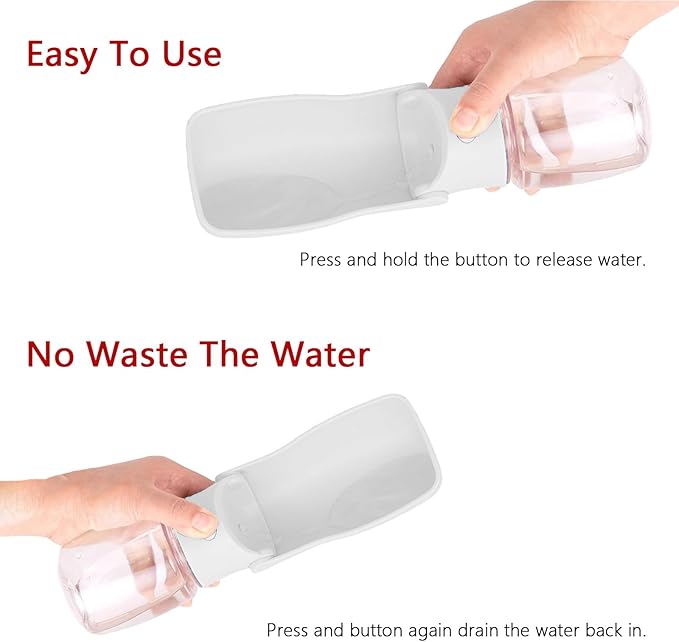 Portable Pet Travel Water Bottle 350 ml, Lightweight Portable Dog & Cat Drinking Dispenser