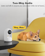 Dzees Indoor Security Camera Pet Camera No Subscription, 2K 360° WiFi Cameras, Wired Dog Pet Camera with Phone App, MagicPix Night Vision, Calls, 2-Way Audio, 24/7, Motion Tracking, Privacy, 2.4Ghz