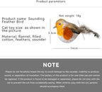 Catnip Cat Toys Satisfy Cat's Natural Hunting Instintion for Indoors Cats Feather Toys Interactive with Lifelike Chirp Sound Chirping Bird Kitten Toy Real Feather(Green Bird)