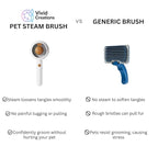 Steam Pet Grooming Brush for Dogs & Cats – Self-Cleaning De-Shedding & Hair Removal Comb with Water Spray, Anti-Static & Massage Tool for Long & Short Hair by Vivid Creations