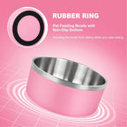 LIHONG Stainless Steel Dog Bowls for Large Dogs,Dog Food Water Bowls with Non Slip Rubber Bottom,Pet Feeding Bowl,Double Wall Insulated,Rustproof(64oz,Pink)