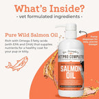 VetPro Complete Wild Alaskan Salmon Oil Formula Supplement for Dogs & Cats, 16 Ounces, Omega 3 & 6 Liquid Fish Oil, EPA + DHA Fatty Acids, Coat & Joint Support, Helps Dry Skin & Allergies, Add to Food