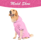 KOOLTAIL Basic Dog Hoodie - Soft and Warm Dog Hoodie Sweater with Leash Hole and Pocket, Dog Winter Coat, Cold Weather Clothes Sweatshirt for Small Medium Large Dogs Puppy Cat Boys Girls Pink XL