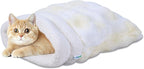 4 in 1 Self Warming Burrow Cat Bed, Pet Hideway Sleeping Cuddle Cave (Style2- Cream)