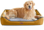 Orthopedic Dog Beds for Medium Large Dogs, Durable Egg Crate Foam Sofa Dog Bed wit Washable Removable Cover,Waterproof Lining and Nonskid Bottom,Pet Bed for Large Dogs (Mustard Yellow, X-Large)