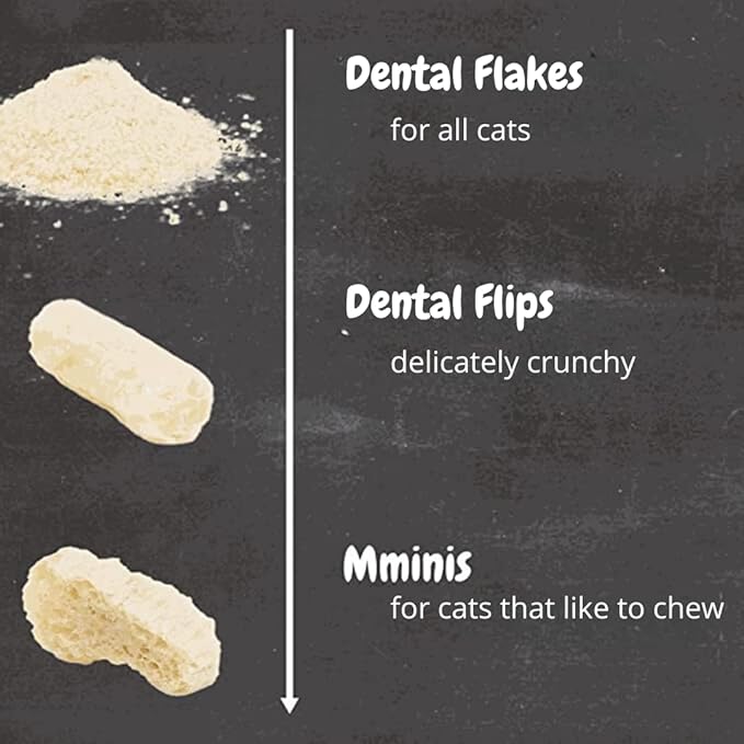 QCHEFS Dental Flakes for Cats – Two Month Supply* - Food Topper - After Meal Licking Treat, Oral Health Snack with Amino Acids.
