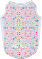 Sun Protection Dog Shirts, Breathable Cooling Vest for Summer Lightweight Quick Dry and Insert Prevention Cotton Tank Top for Small Medium Large Pet Outdoor, Hiking (Candy Patch, Large)