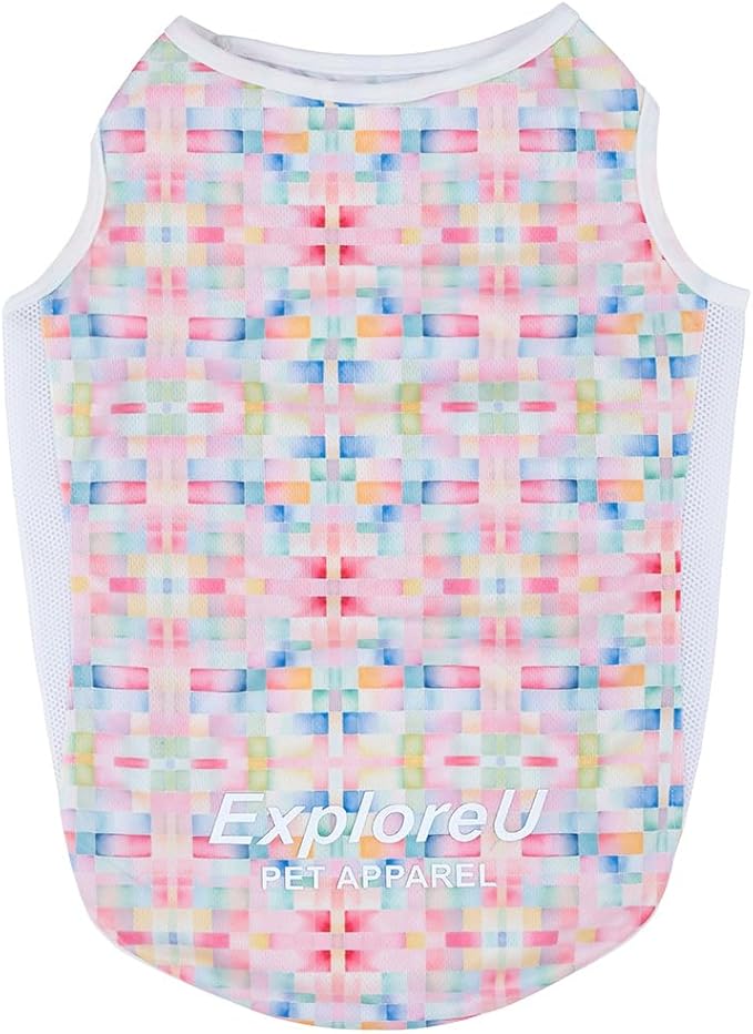 Sun Protection Dog Shirts, Breathable Cooling Vest for Summer Lightweight Quick Dry and Insert Prevention Cotton Tank Top for Small Medium Large Pet Outdoor, Hiking (Candy Patch, X-Large)