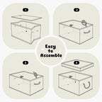 Dog Toy Basket with Lid, Dog Basket for Toys, Dog Toy Box with Cotton Rope Handles, Collapsible Storage Bins for Tog Toys, Dog Storage Organizer, Green