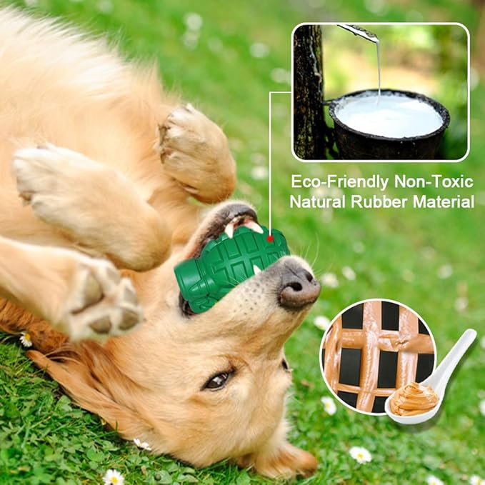 Dog Chew Toys for Aggressive Chewers,Food Grade Non-Toxic Dental Pet Toy,Tough Durable Indestructible Dog Toys for Small Medium Large Dogs.Green