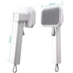 Self Cleaning Slicker Dog Cat Brush for Shedding - Deshedding Tool with Max Massage Tips, Grooming Brush for Short Medium Haired Cats & Dogs (White)
