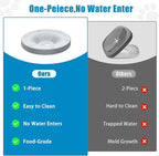 SCHITEC Dog Water Bowl No Spill 1.2L/40oz Slow Drinking Anti-Splash Stainless Steel Dog Bowl with Floating Disk, Spill Proof Pet Travel Water Dispenser for Sloppy Messy Drinkers(Light Gray)